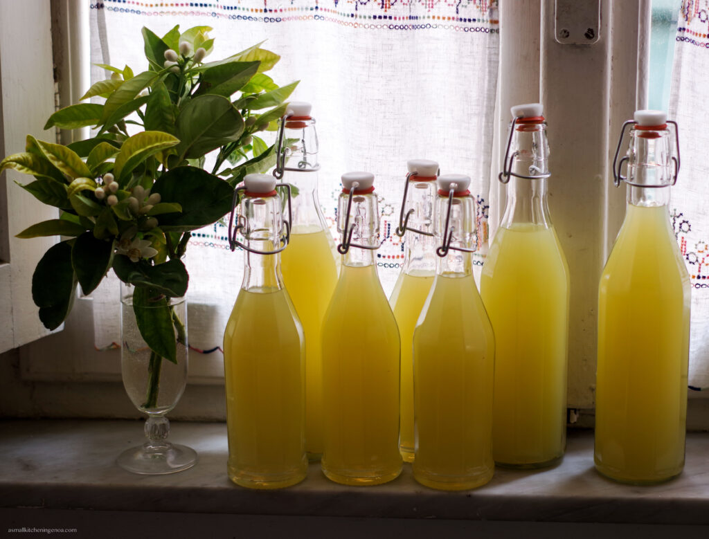 make limoncello at home with flip-top bottles to store.