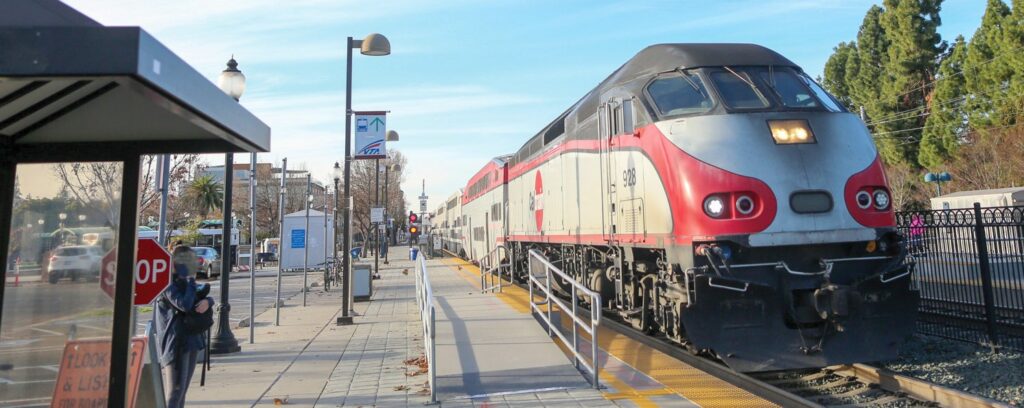 Riding the Caltrain Mountainview Station