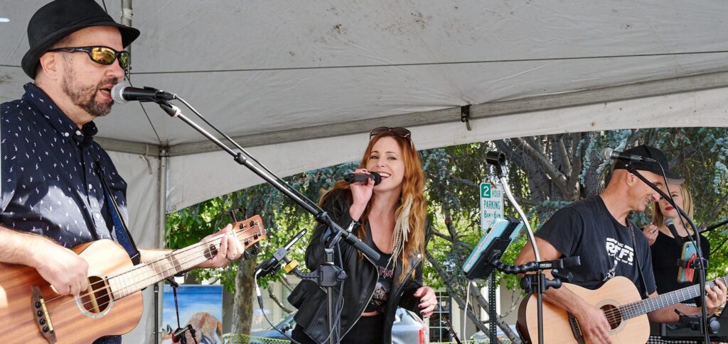 Cover band performing at downtown campbells oktoberfest